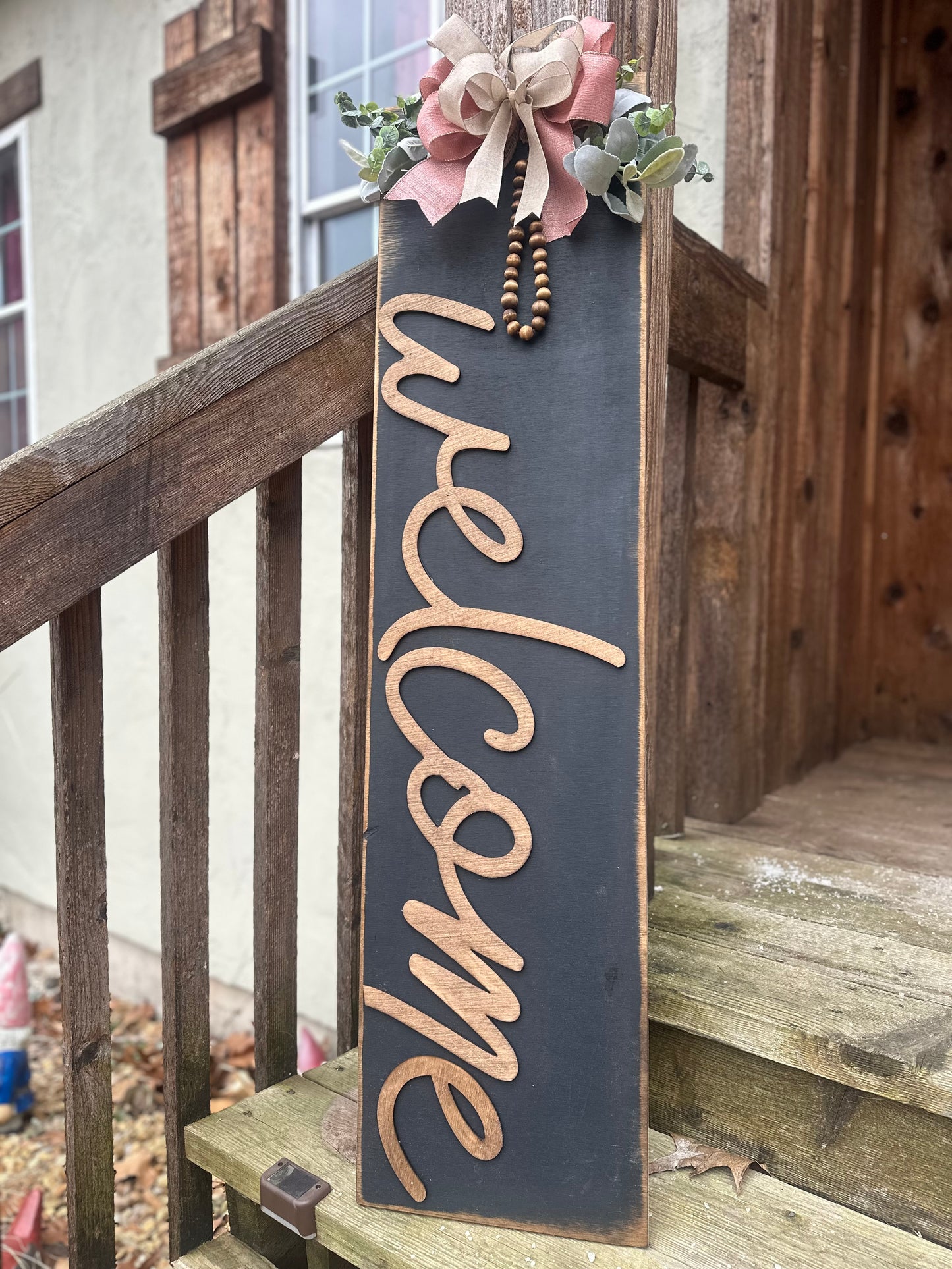 Welcome Boho Porch Leaner