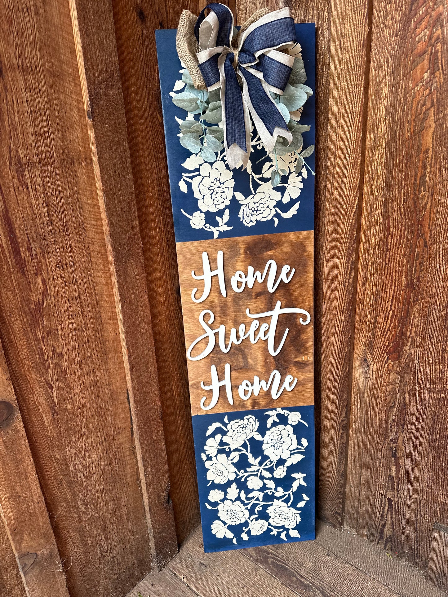 Home Sweet Home Floral Porch Leaner