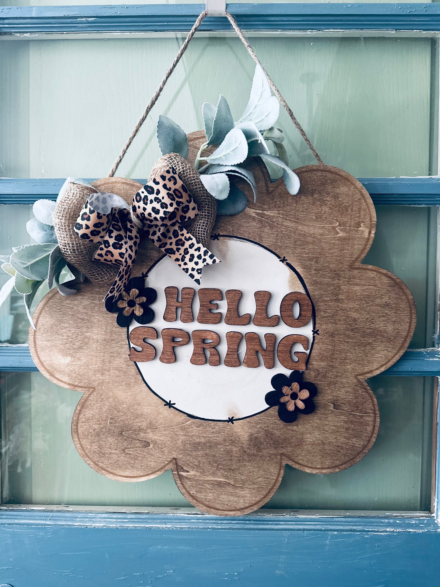 Hello Spring Woodsy Door Hanger