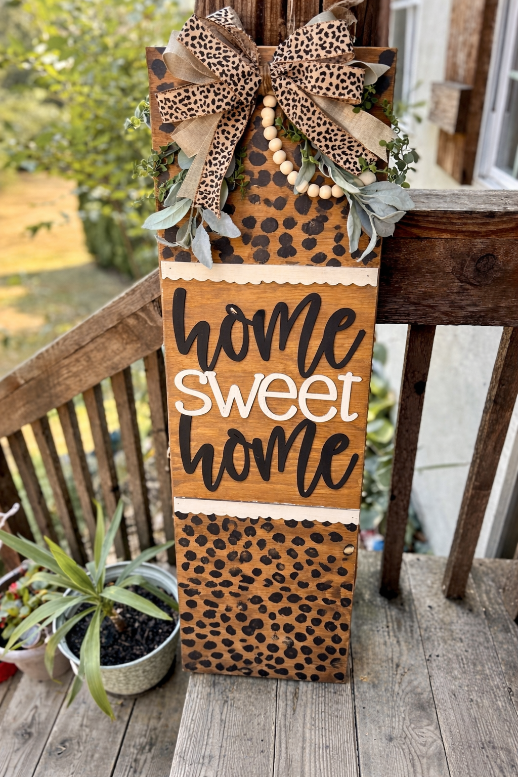 Home Sweet Home Cheetah Print Leaner