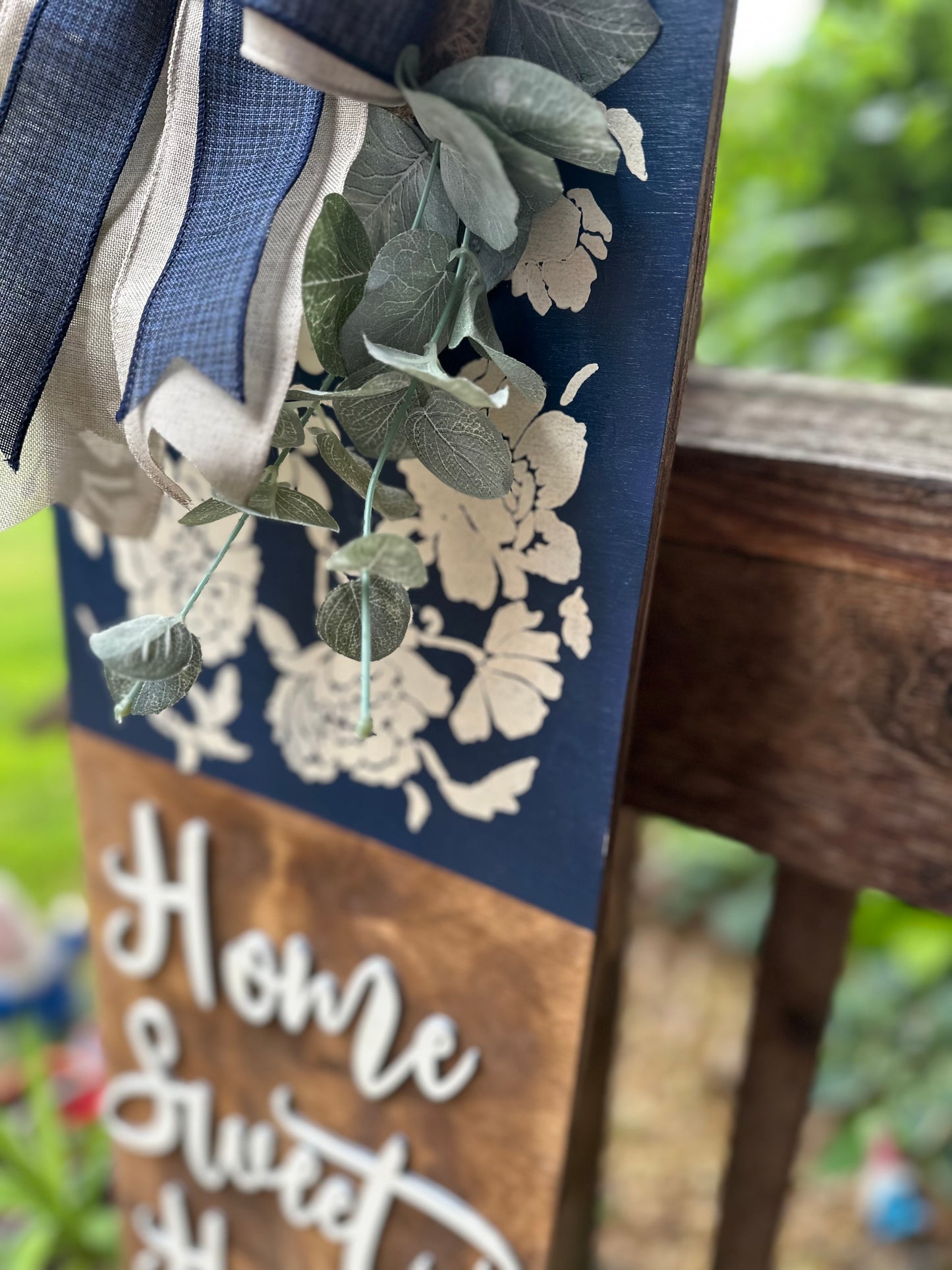 Home Sweet Home Floral Porch Leaner