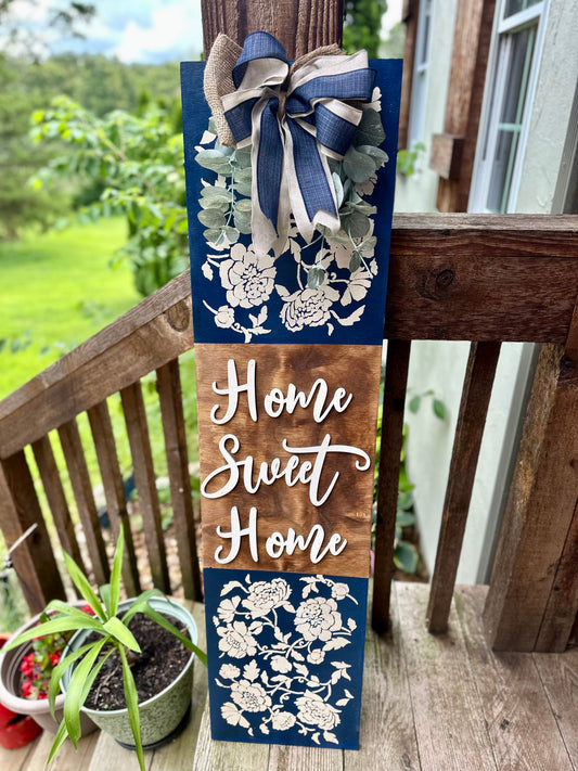 Home Sweet Home Floral Porch Leaner