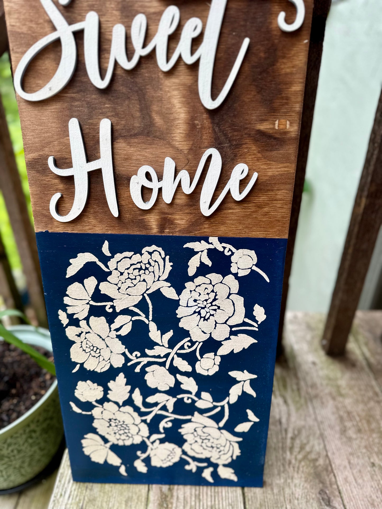Home Sweet Home Floral Porch Leaner