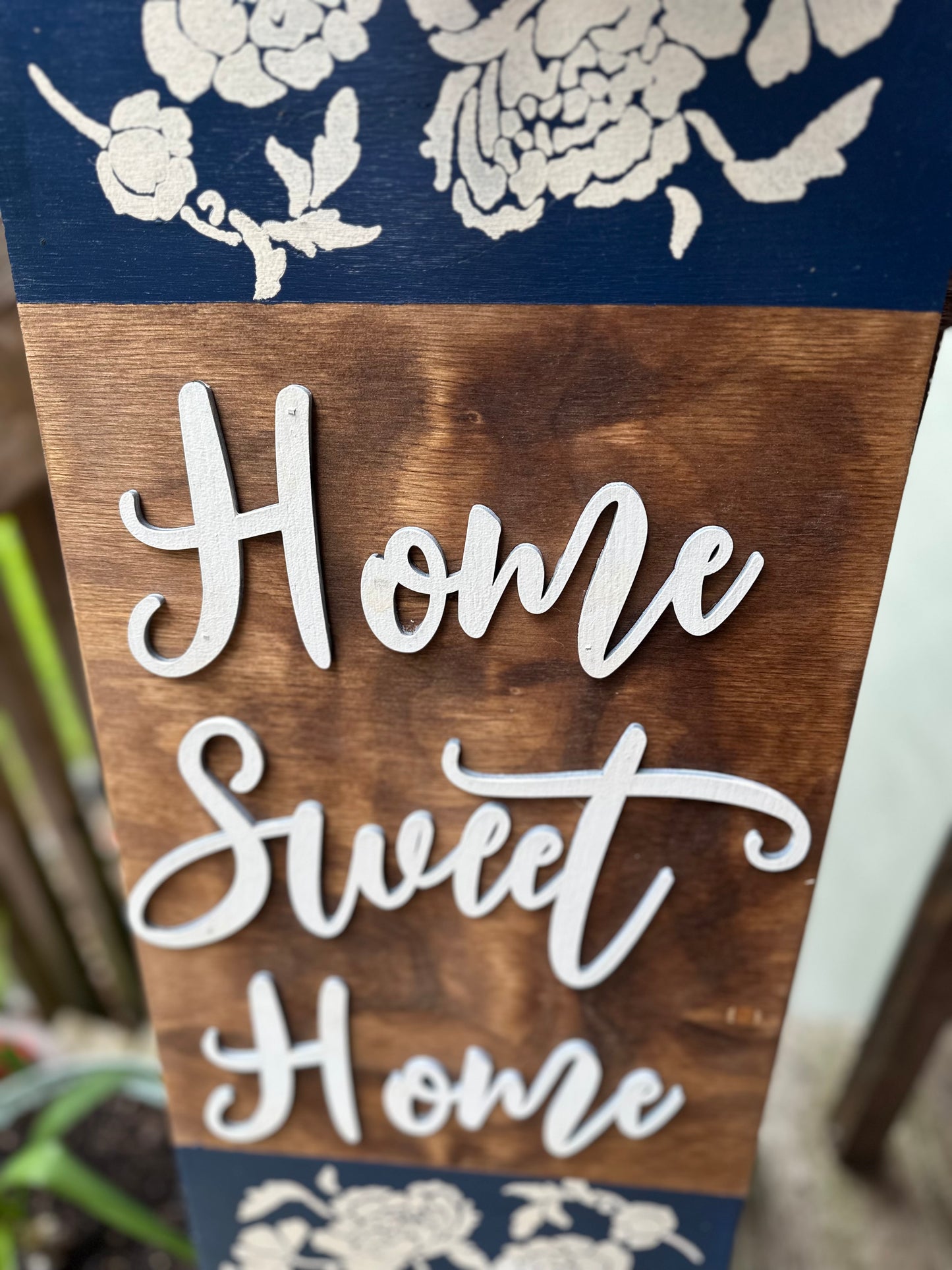 Home Sweet Home Floral Porch Leaner