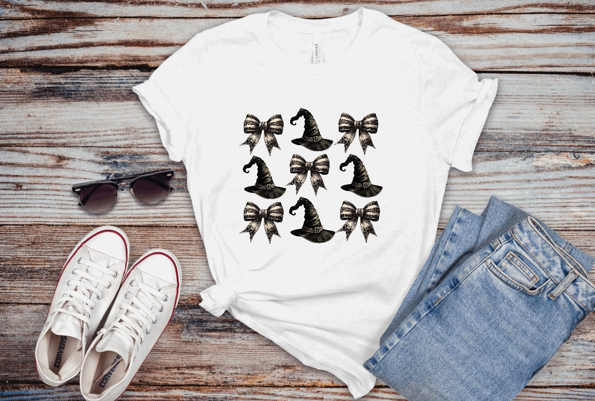 Halloween Witches Hat Coquette Tshirt