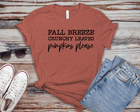 Fall Breeze Crunchy Leaves Tshirt