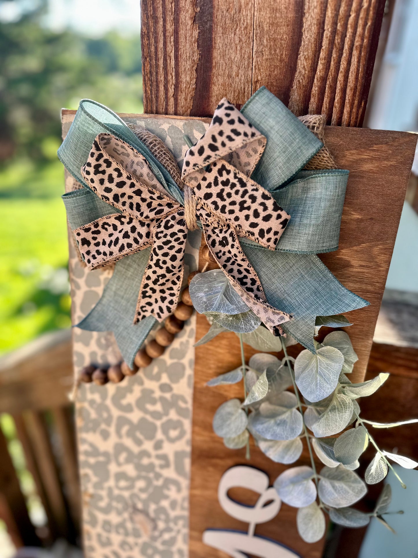 Oh Hello Leopard Gray Porch Leaner