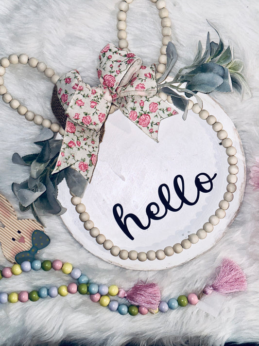 Hello Bunny Ears Door Hanger