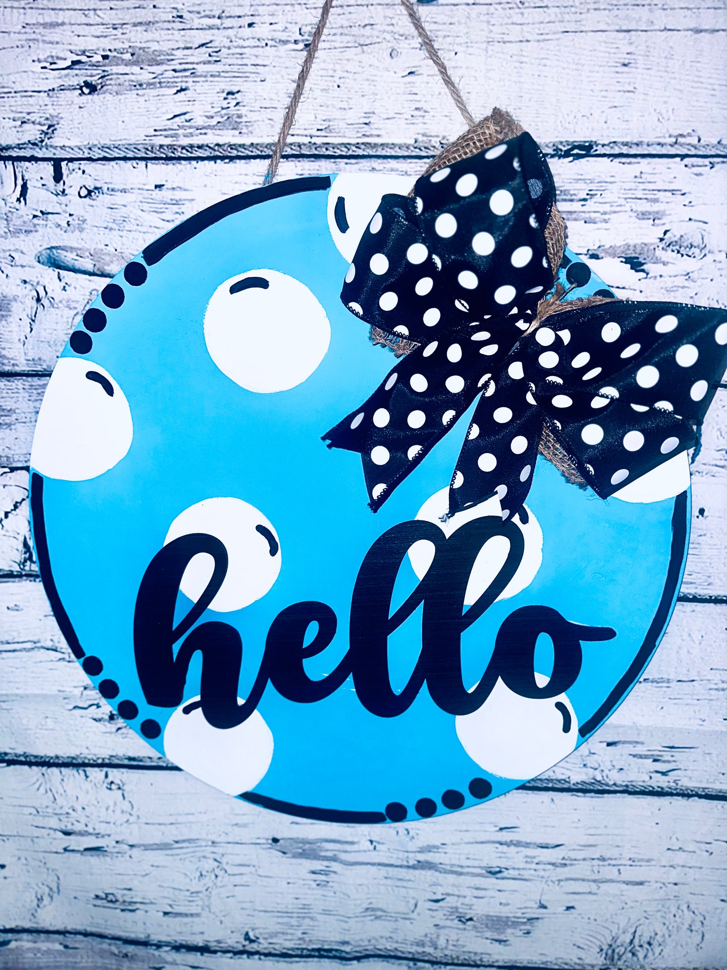 Hello Polka Dot Door Hanger