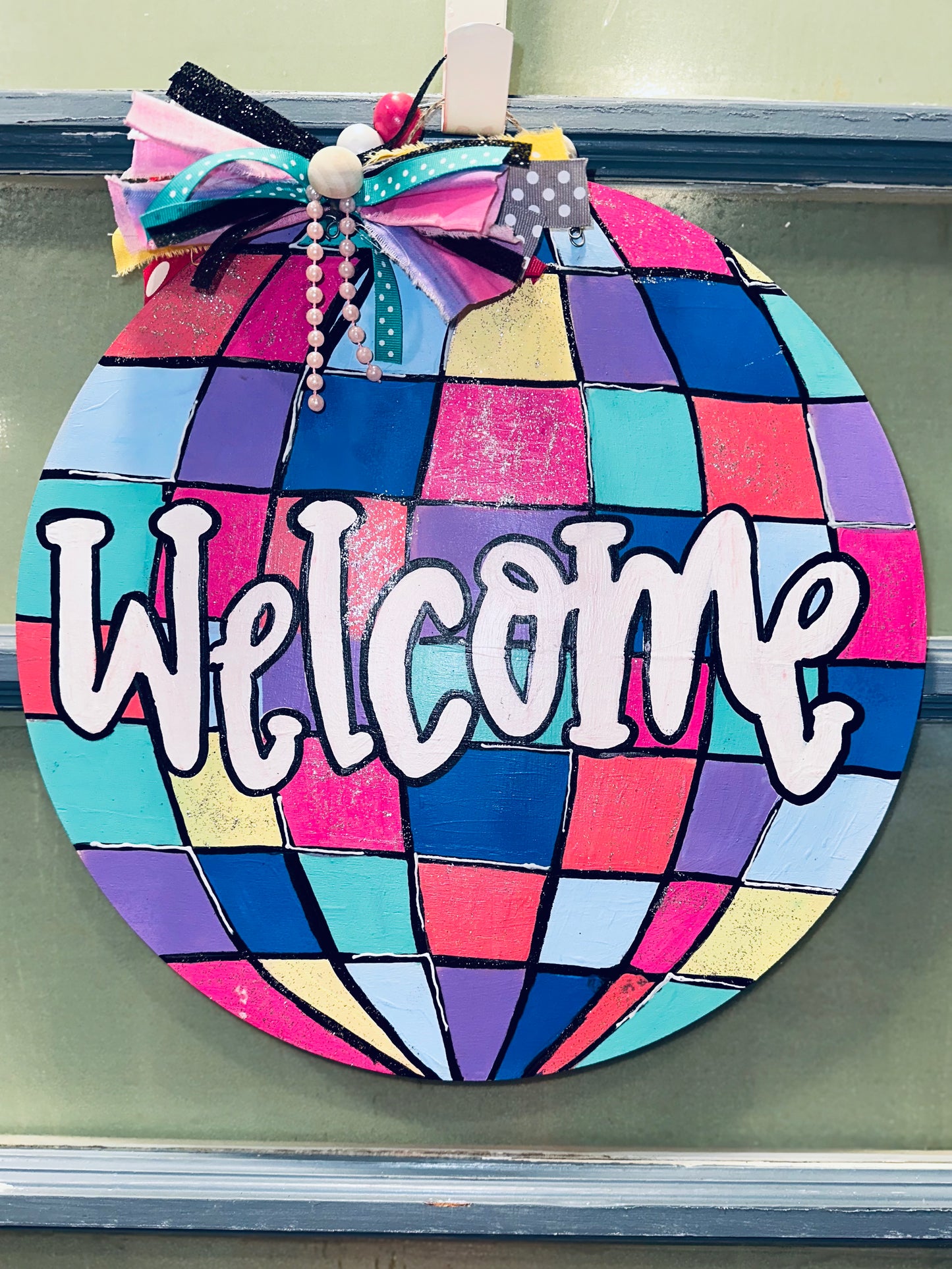 Disco Welcome Door Hanger