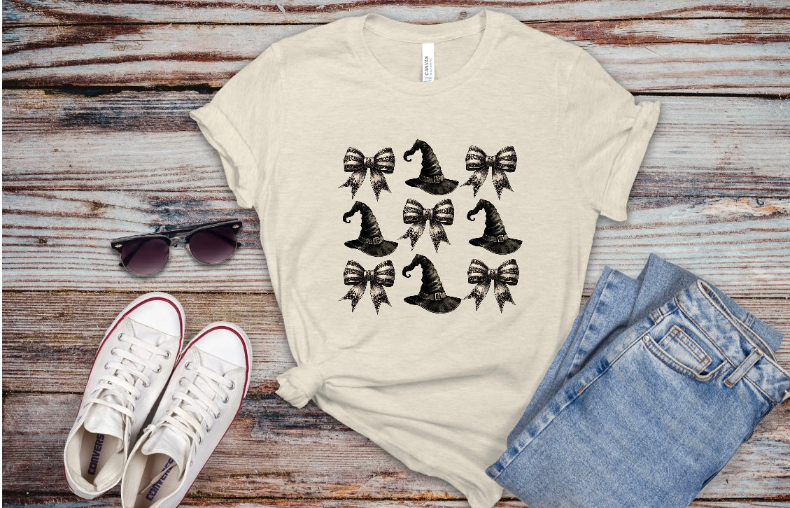 Halloween Witches Hat Coquette Tshirt