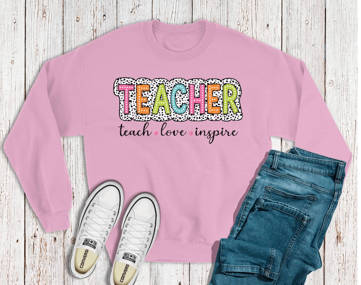 Teacher Dalmation Dots Sweatshirt