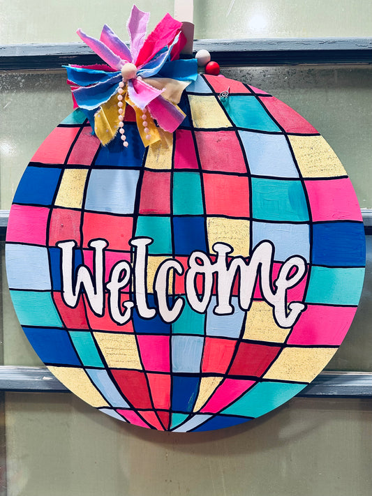 Disco Welcome Door Hanger