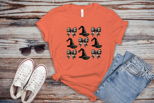 Halloween Witches Hat Coquette Tshirt