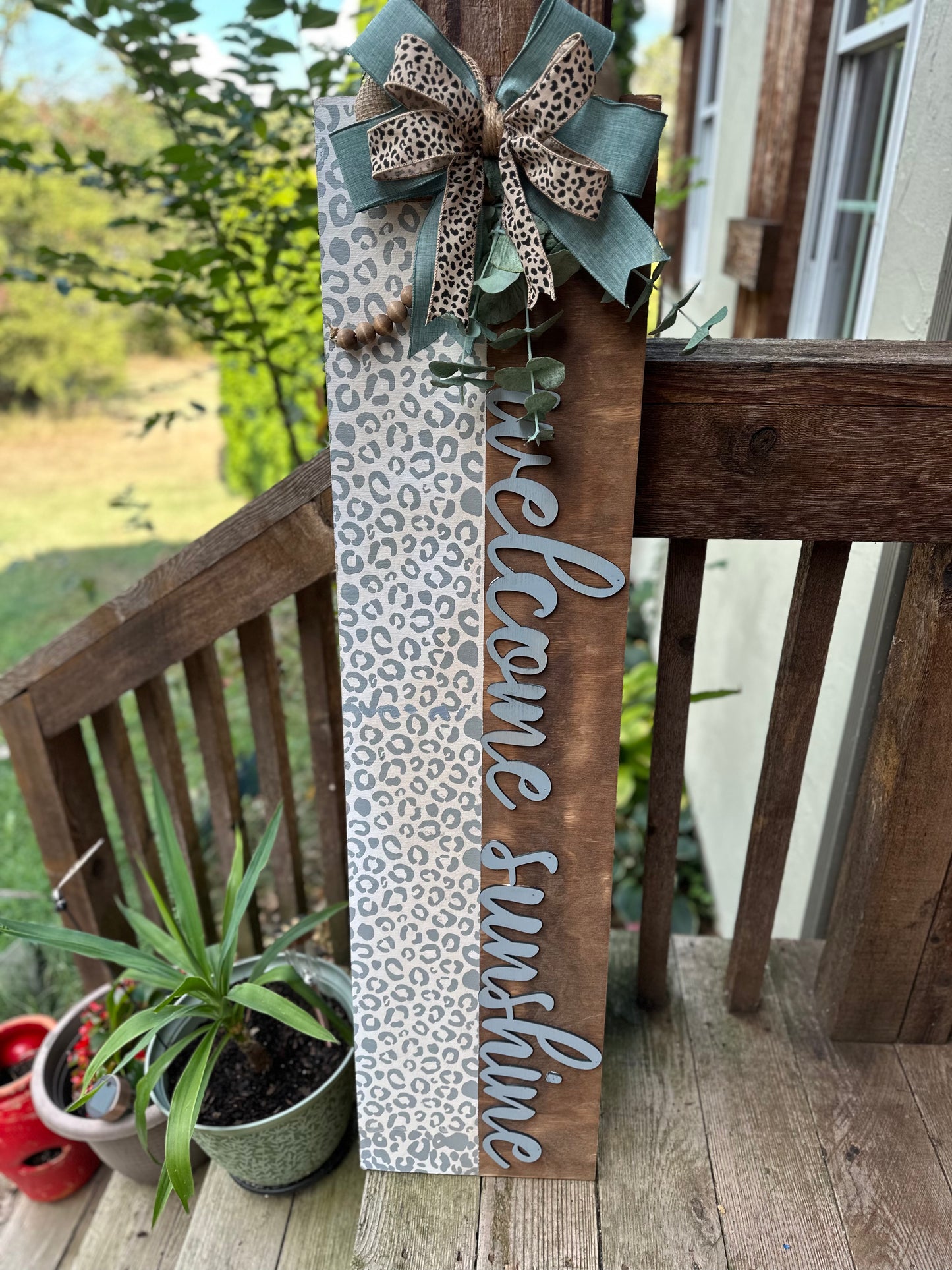Welcome Sunshine Porch Leaner