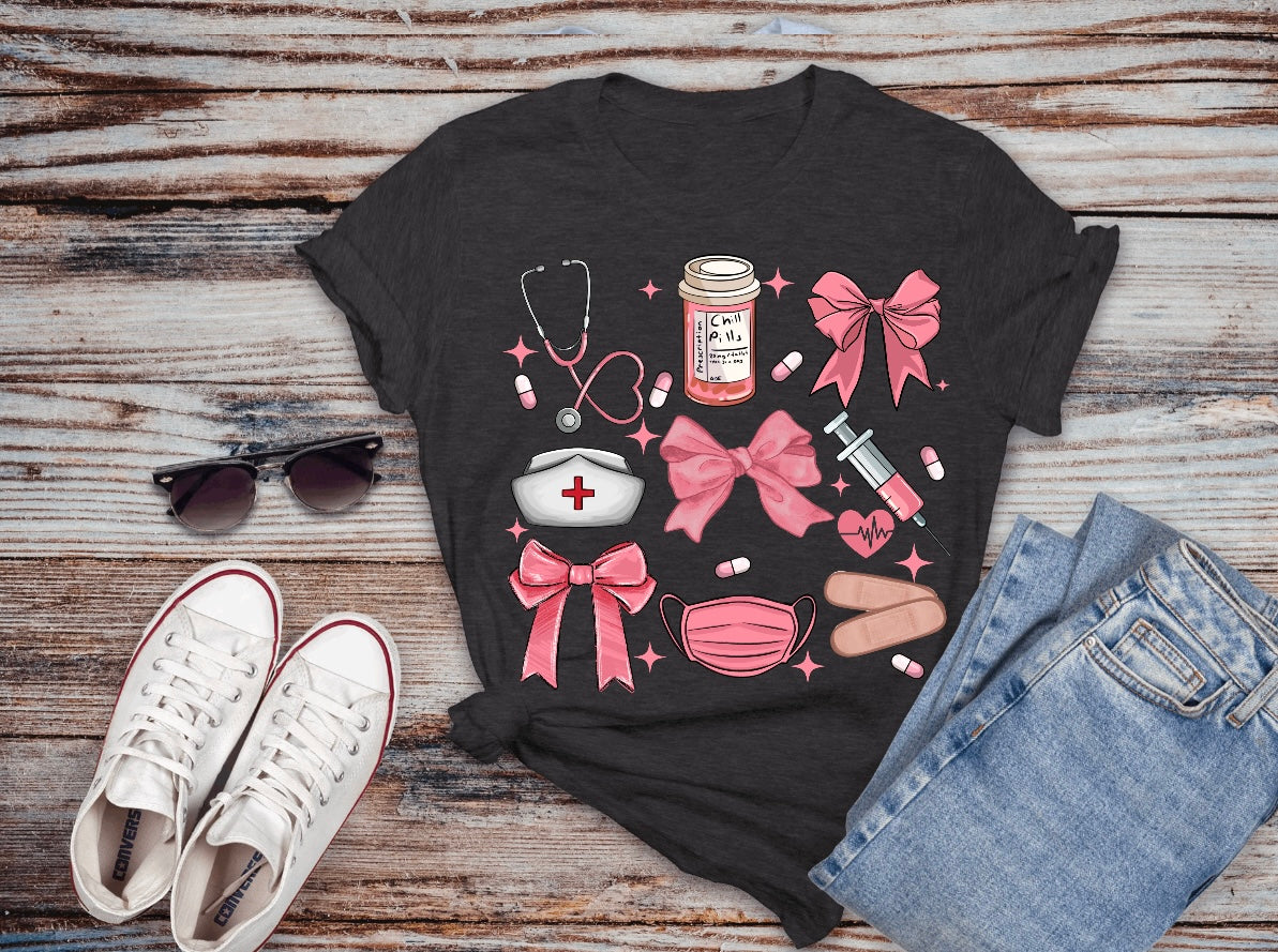 Pink Nurse Couquette Tshirt