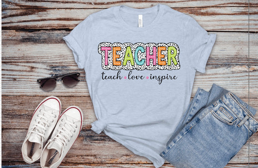 Teacher Dalmation Dot Tshirt