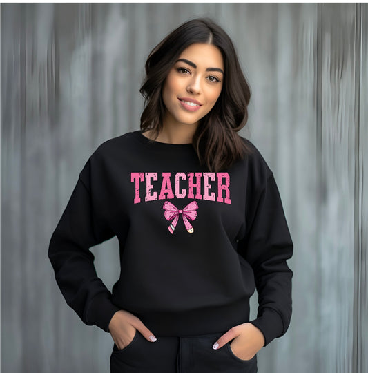 Pink Teacher Crouquette Sweatshirt