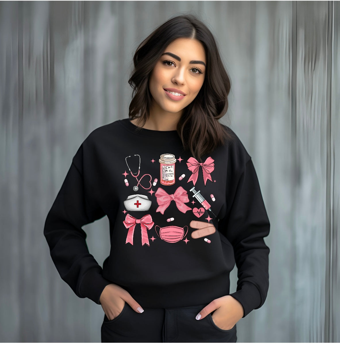 Pink Nurse Coquette Sweatshirt