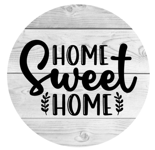 Home Sweet Home Ivy White Wooden Background Metal Sign