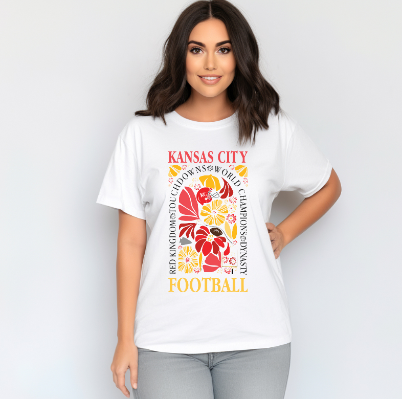 Floral Arch Kansas City Football T-shirt