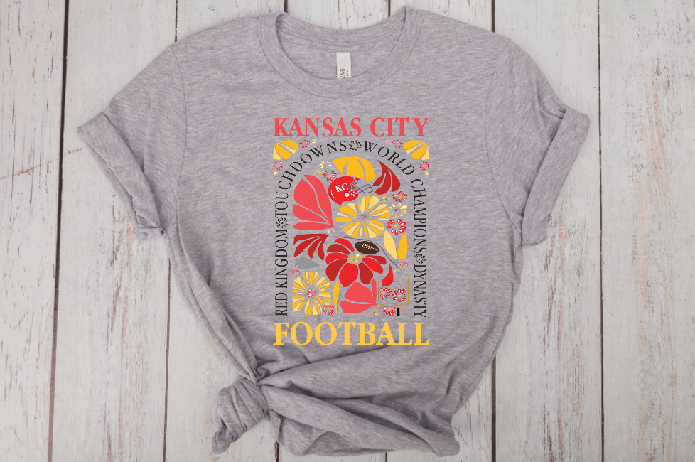 Floral Arch Kansas City Football T-shirt