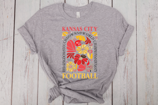 Floral Arch Kansas City Football T-shirt