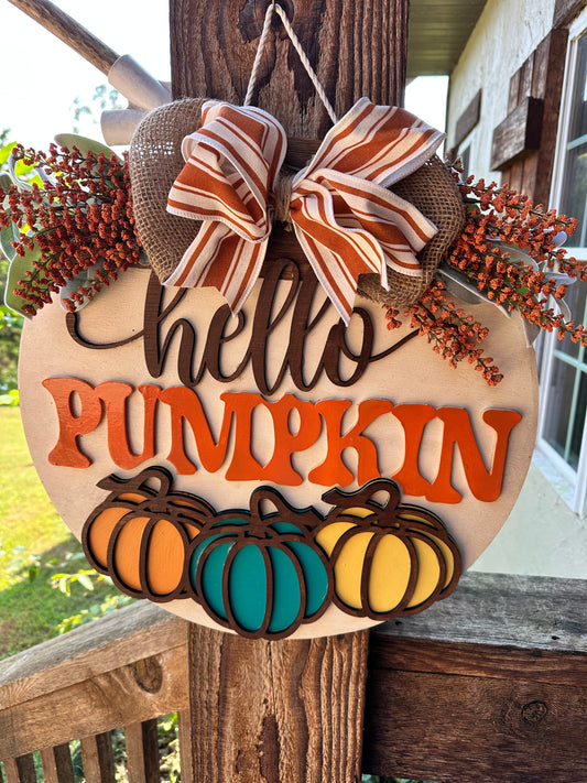 Hello Pumpkin Door Hanger