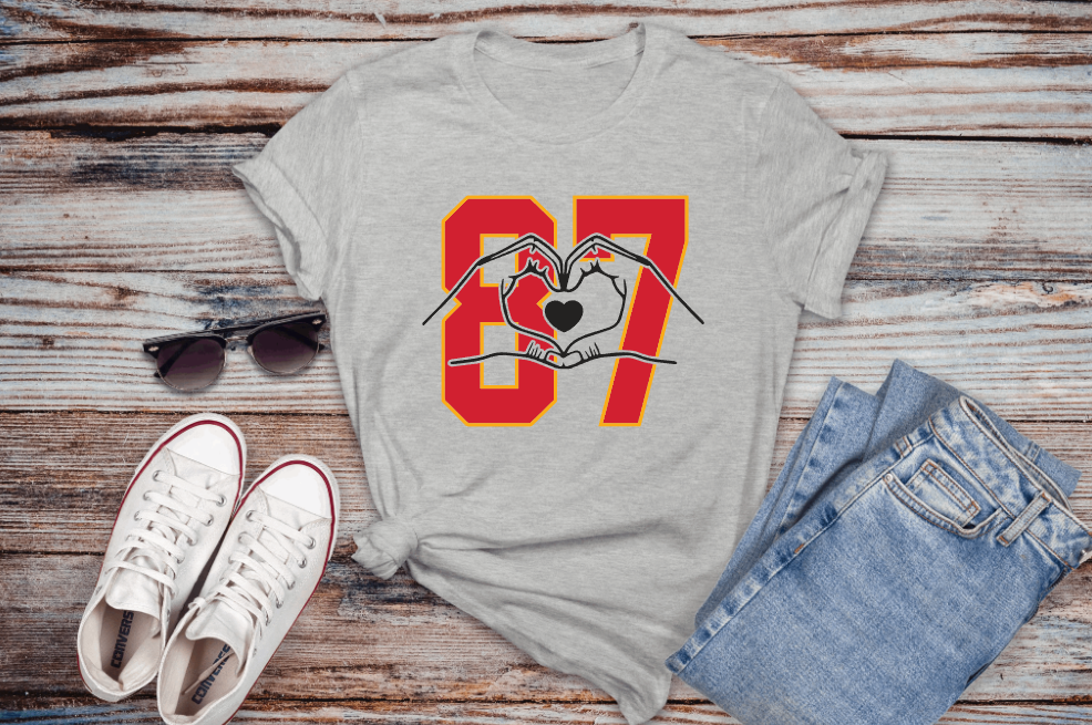 Kelce 87 Heart Hands Tshirt