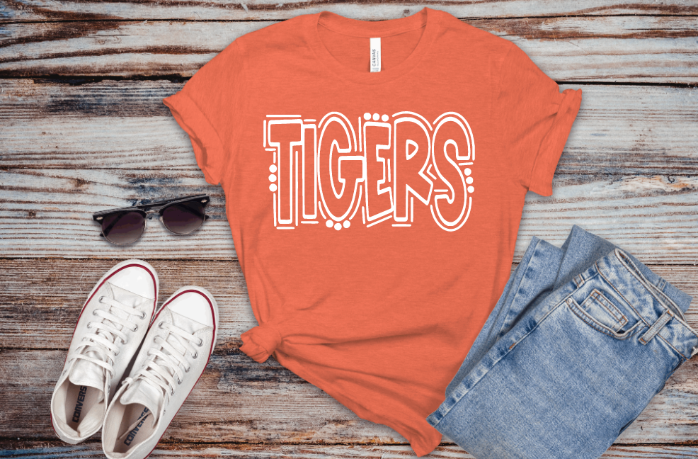 Tigers Pencil Design Orange T-shirt