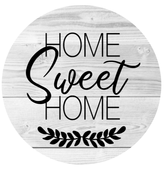 Home Sweet Home Ivy White Metal Sign