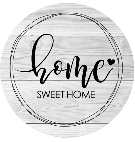 Home Sweet Home White Metal Sign