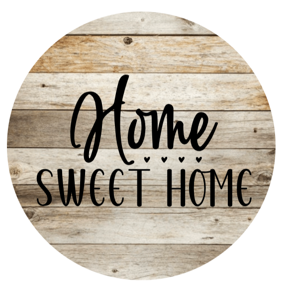 Home Sweet Home Hearts Stained Wooden Background Metal Sign