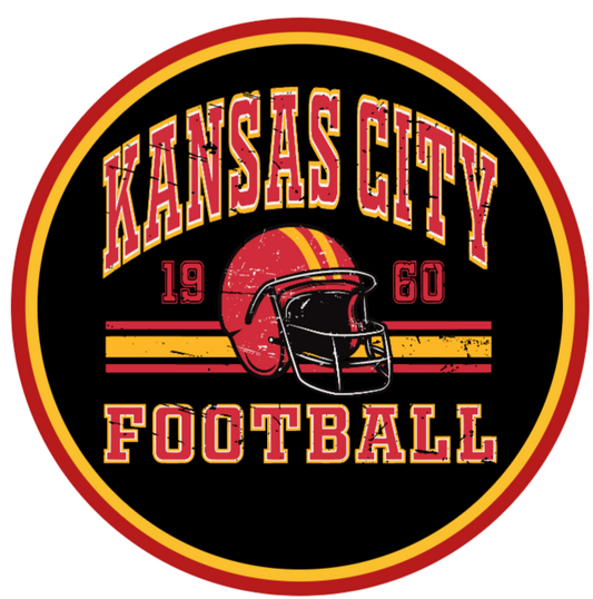 Kansas City Football Round Metal Sign