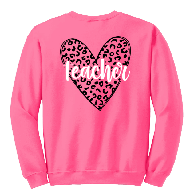 Teachers Leopard Heart Sweatshirt