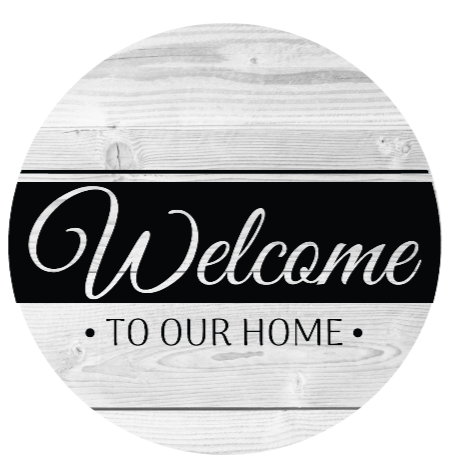 Welcome to our Home White Metal Sign