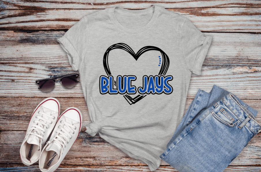 Blue Jays Etched Heart