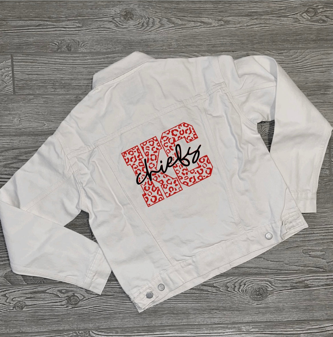 White Jean Jacket (Custom Design)